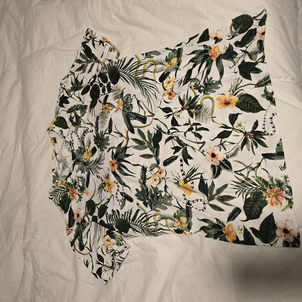 Floral Tropical Print Blouse